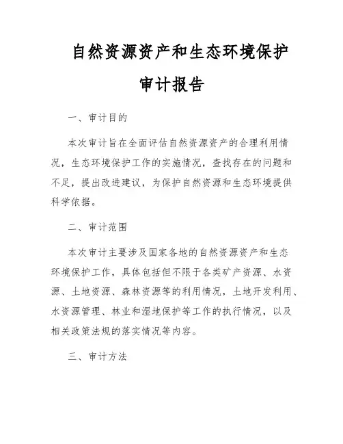 自然资源资产和生态环境保护审计报告