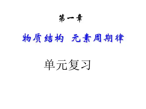 高中化学必修二第一章复习课件