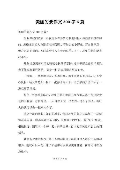 美丽的景作文300字6篇