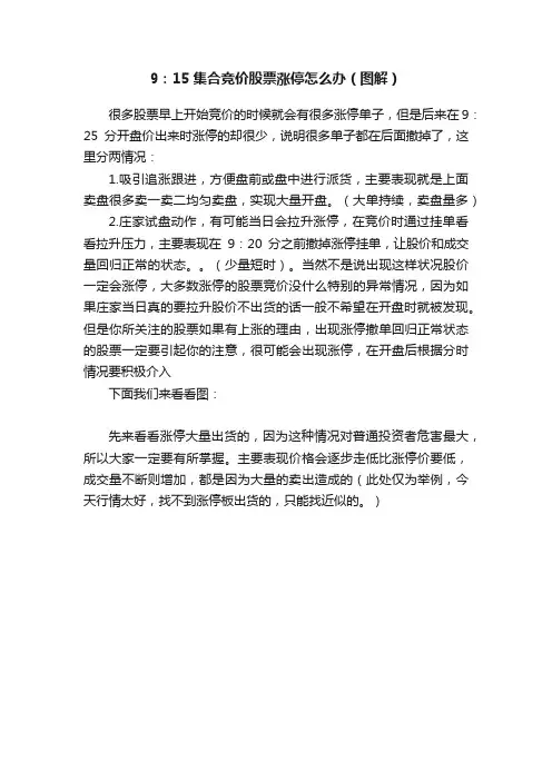 9：15集合竞价股票涨停怎么办（图解）