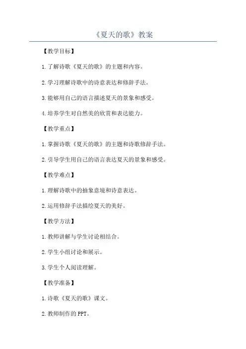 《夏天的歌》教案