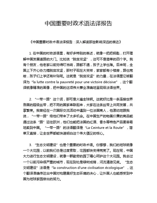中国重要时政术语法译报告