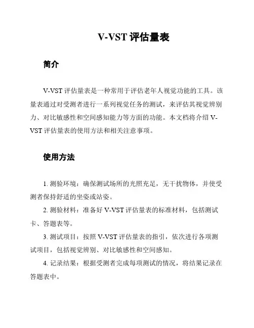V-VST评估量表