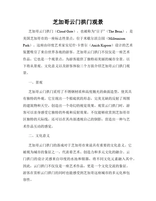 芝加哥云门拱门观景