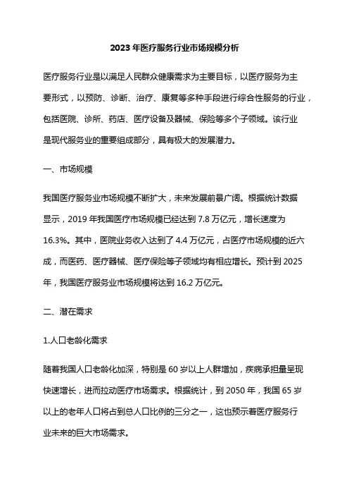 2023年医疗服务行业市场规模分析