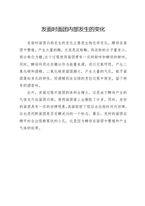 发面时面团内部发生的变化