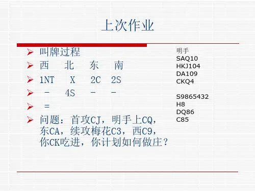 桥牌打牌技巧之读牌3