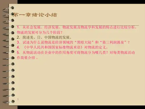 物流管理考试重点