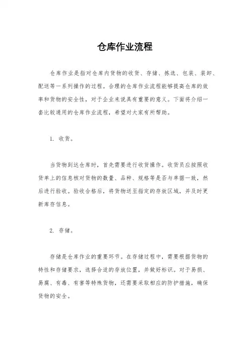 仓库作业流程