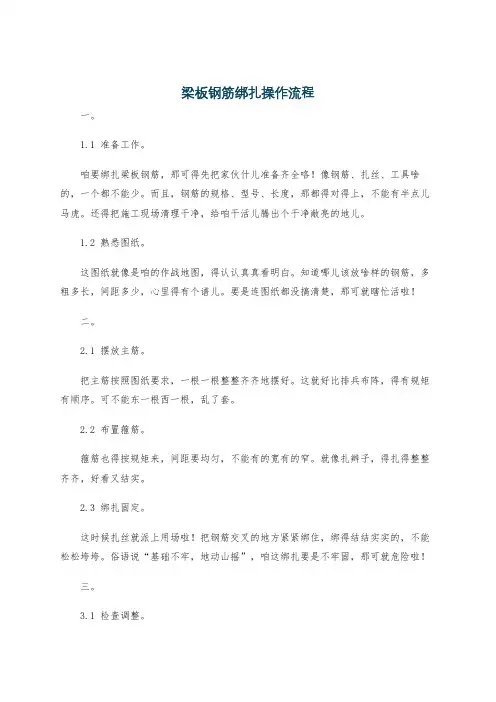 梁板钢筋绑扎操作流程