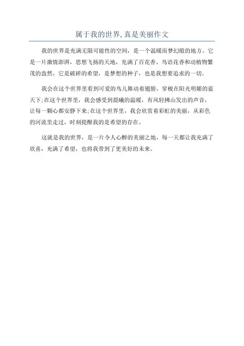属于我的世界,真是美丽作文