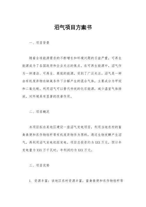 沼气项目方案书