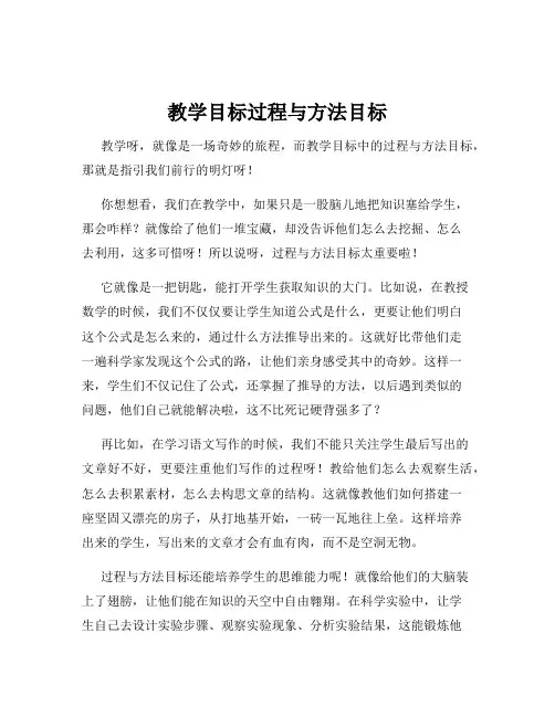 教学目标过程与方法目标