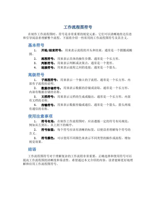工作流程图符号