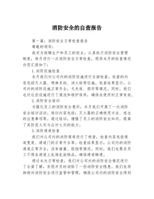 消防安全的自查报告3篇