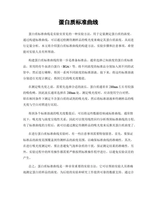 蛋白质标准曲线