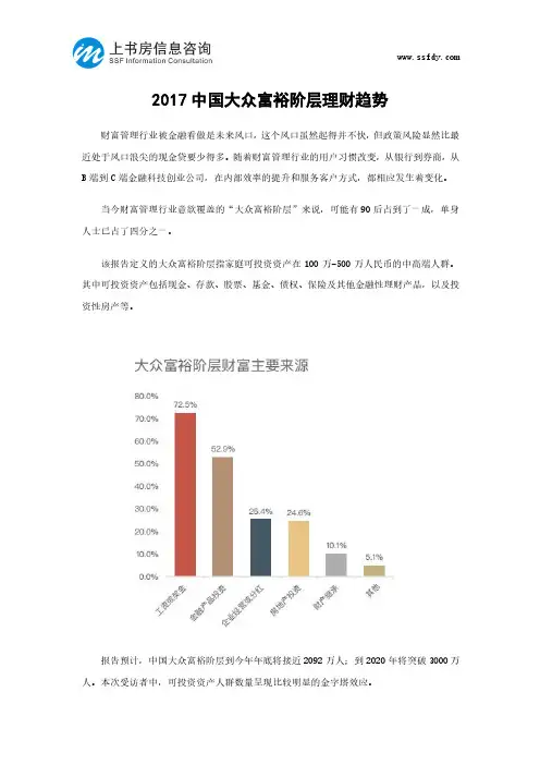 2017中国大众富裕阶层理财趋势-上书房信息咨询