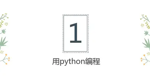 初中信息技术第一课用python编程ppt课件
