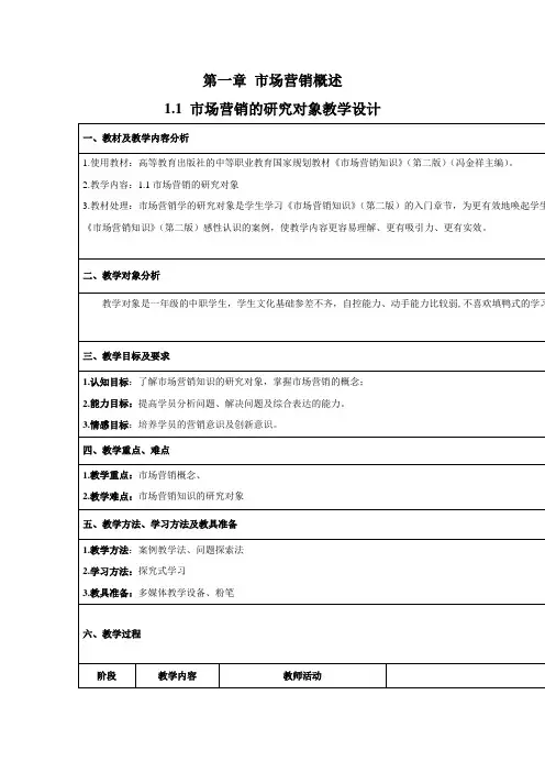 中职市场营销教案