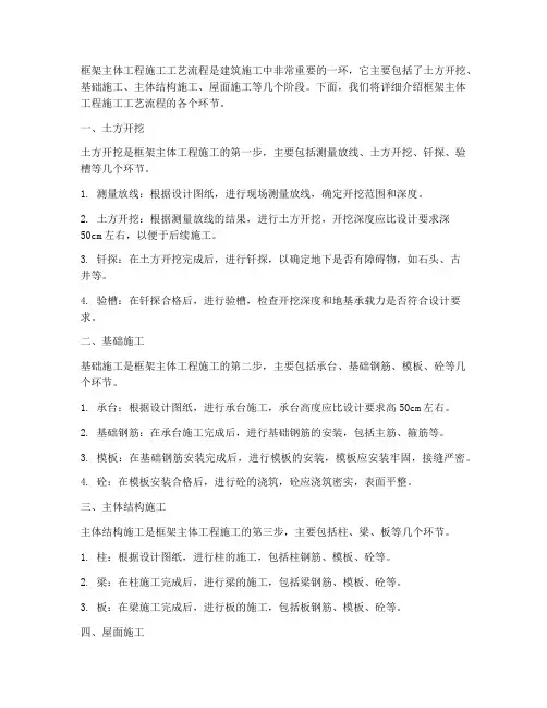 框架主体工程施工工艺流程