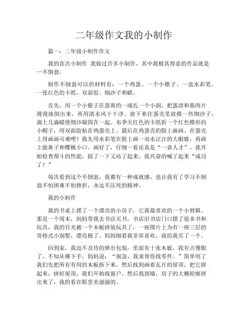 二年级作文我的小制作