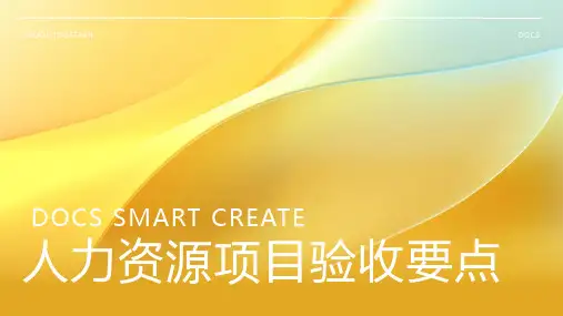 人力资源项目验收要点