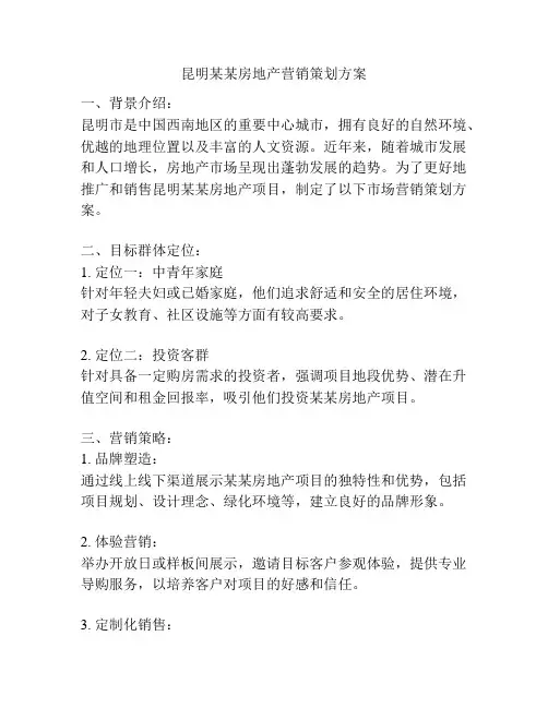 昆明某某房地产营销策划方案
