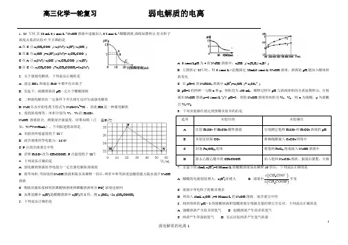 高三化学一轮复习【弱电解质的电离】