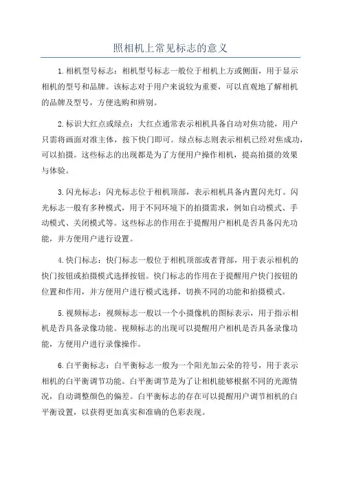 照相机上常见标志的意义