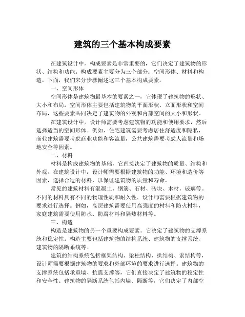 建筑的三个基本构成要素