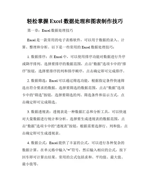 轻松掌握Excel数据处理和图表制作技巧