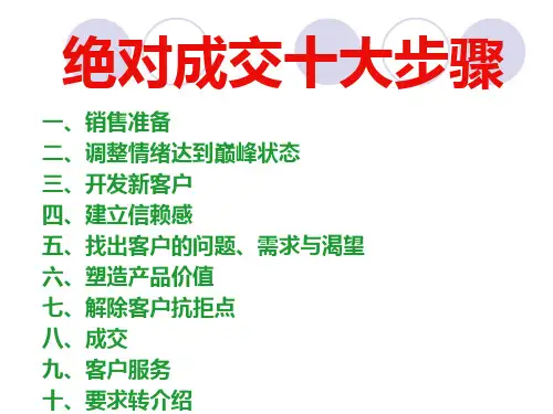杜云生绝对成交的秘诀
