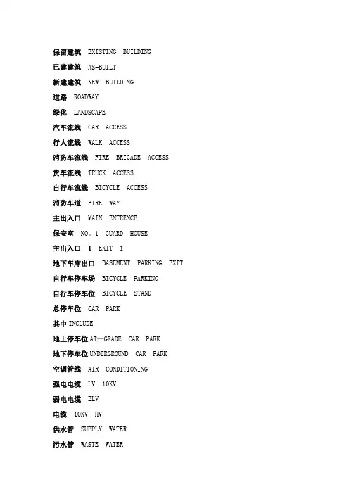 建筑中英文对照
