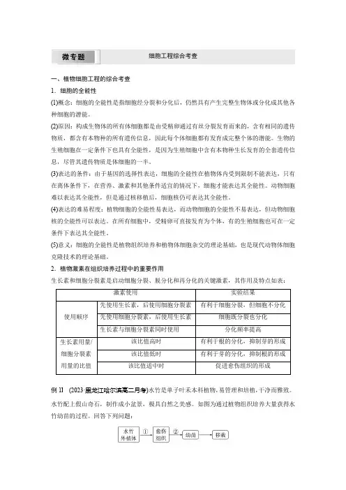 高中生物(选择性必修第三册 人教版)教案讲义：细胞工程综合考查含答案