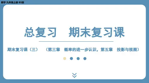 【初中数学】概率的进一步认识,第五章+投影与视图+课件+北师大版九年级上册数学期末复习课