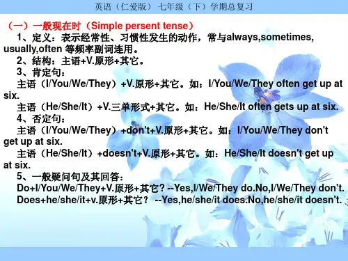 英语仁爱版七年级下学期总复习ppt课件