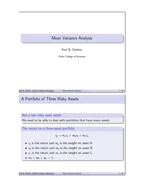 Mean Variance Analysis(方差分析)