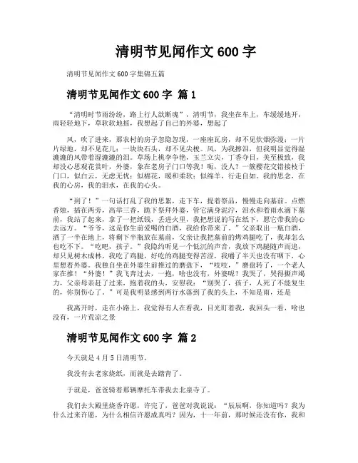 清明节见闻作文600字