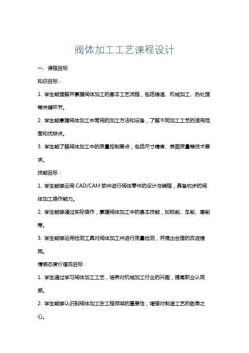 阀体加工工艺课程设计