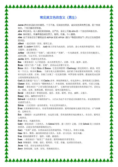 常见英文名的含义(男生)