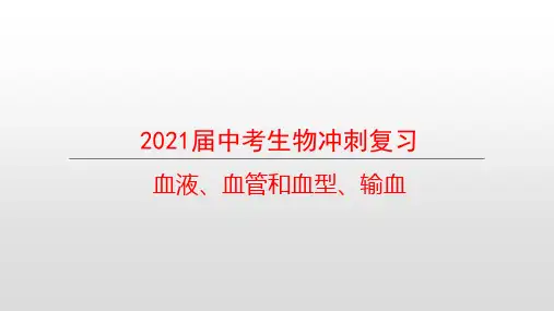 2021届中考生物冲刺复习： 血液、血管和血型、输血