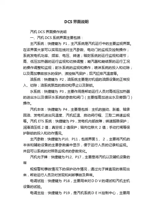 DCS界面说明