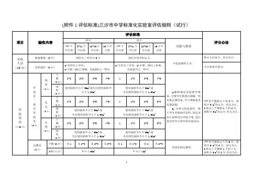 实验室评估标准细则