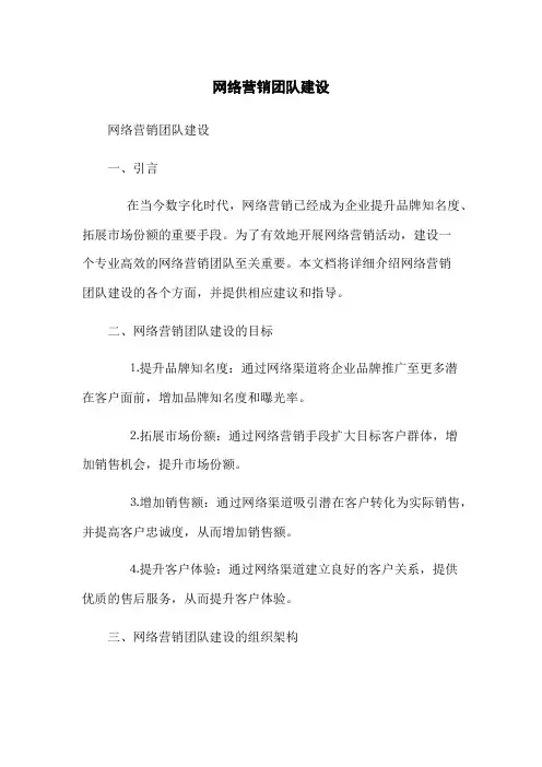 网络营销团队建设