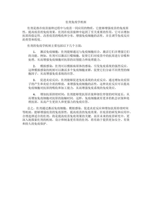 佐剂免疫学机制