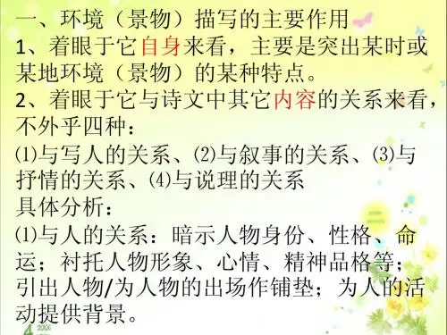 环境描写的作用