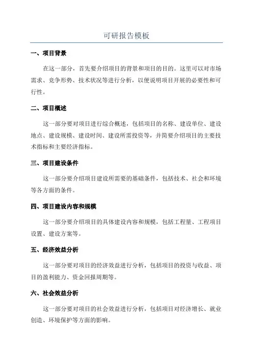 可研报告模板