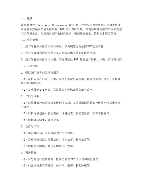 深经脉血栓应急预案