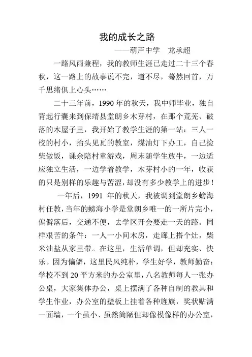我的专业成长故事