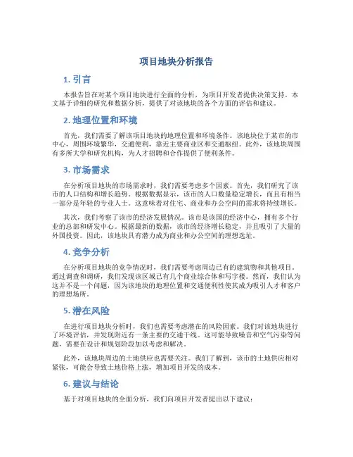 项目地块分析报告